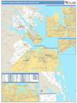 Norfolk-Va. Beach-Newport News Metro Area Wall Map Basic Style